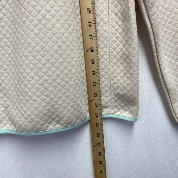 JNY-JONES NEW YORK Quilted Pullover Snap Mock Neck Sweatshirt Women Small Cream - Picture 5 of 16